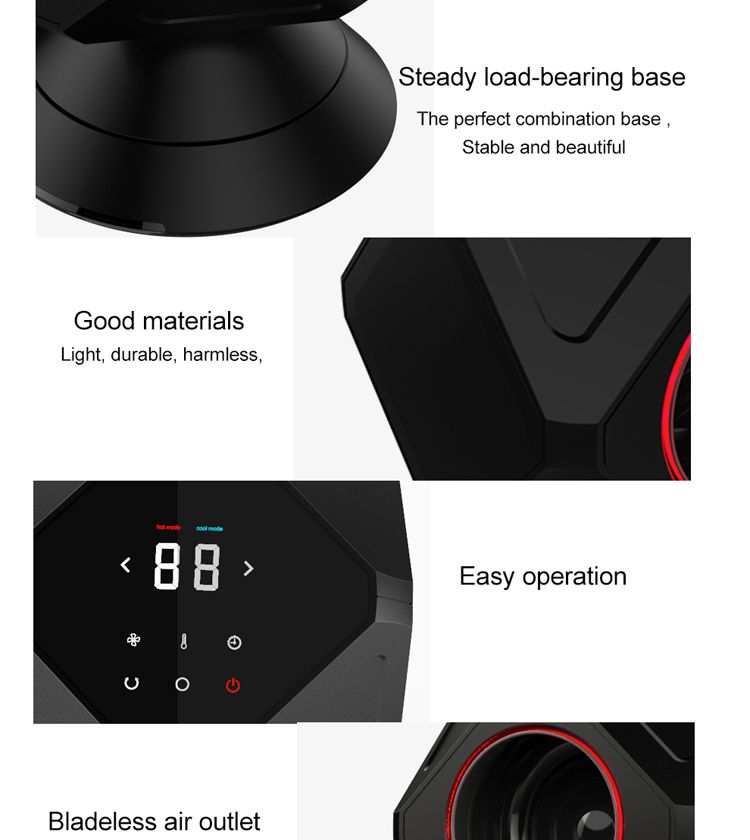 Heat & Cool mini heater portable usb heater fan Bladeless Circulator Portable 120v Dc Electric Desk Ceramic Heater 