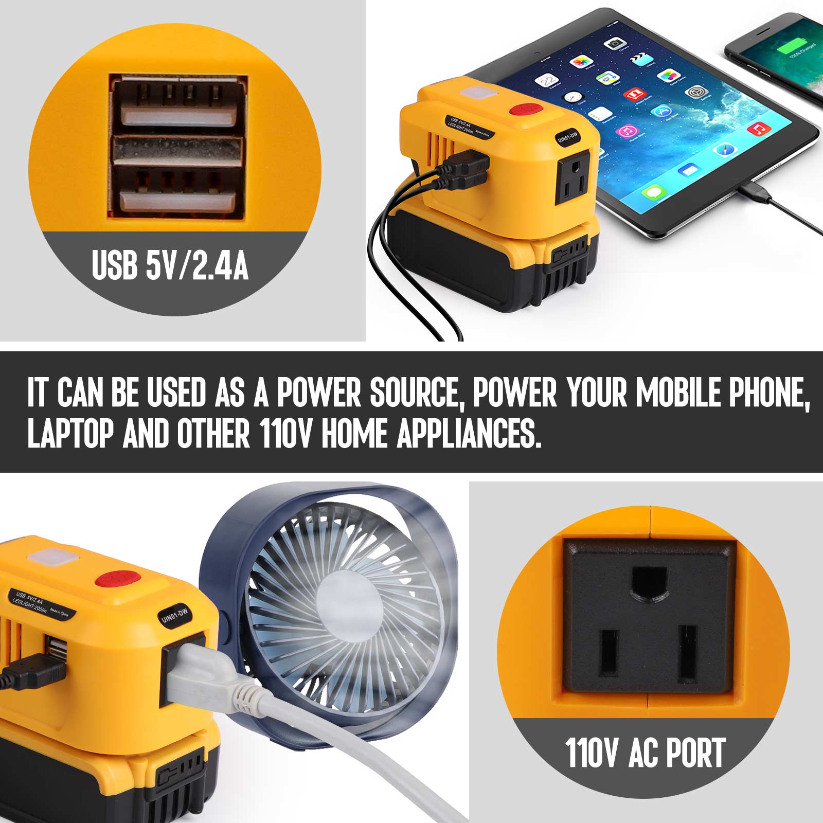 Battery Power Inverter For Dewalt Inverter 12v To 110v