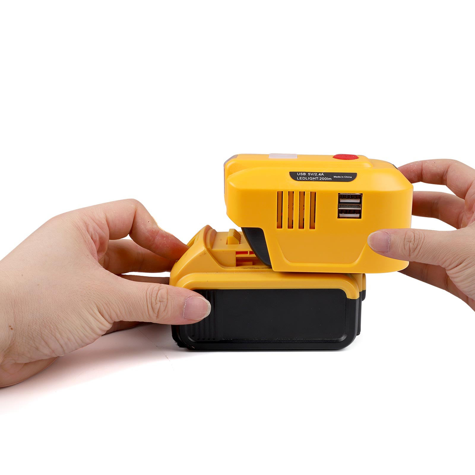 AC120V 150W Dewalt Power Inverter 2 USB Ports And AC Socket Voltage with LED Light Compatible with Dewalt Power Tool Battery 20V